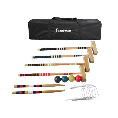 4 Player Croquet Set for Outdoor Sport