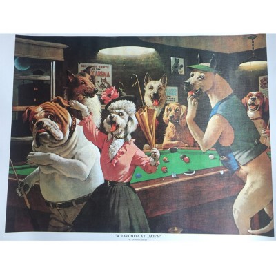 Billiard Dog Play Game Poster set