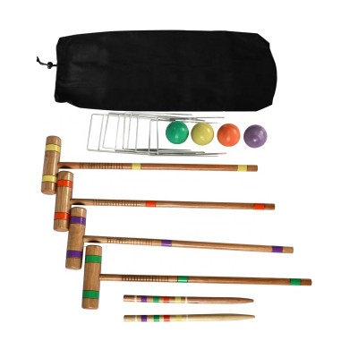 4 Player Wood Croquet Game Set